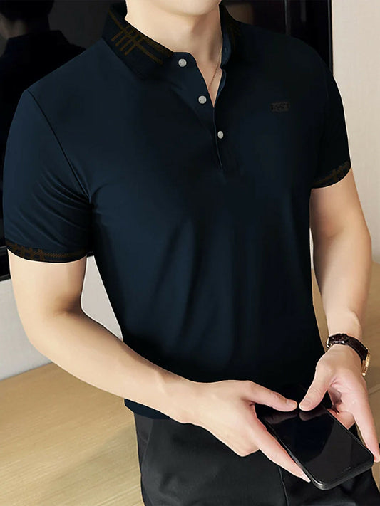Jupiter 360 Flex Polo with textured collar, ribbed sleeves, high-density logo, and 4-way stretch fabric.