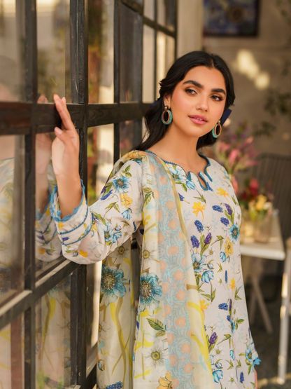 Panache Apparel Daily Essentials RTW Lawn Printed Stitched 3-Piece Suit-Willow