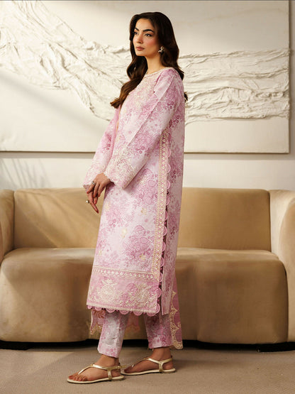 Mahnur Leila Lawn'26 Embroidered Unstitched 3-Piece Suit-L-12