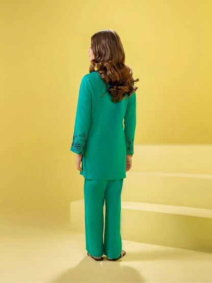 Velvour Girls Cotton Embroidered Stitched 2-Piece Suit-VG155-A
