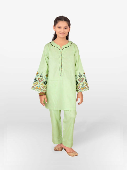 Summer cotton stitched Top & Capri set with full sleeves, a designer look, and customized fit for comfortable, stylish wear.