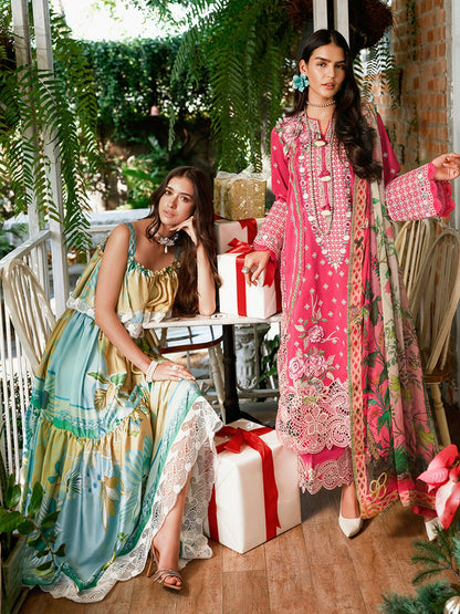 Mushq A Moi Luxury Lawn Embroidered Unstitched 3-Piece Suit-Blushing Rose