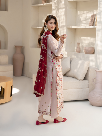 Noori Silk Embroidered Stitched 3-Piece Suit