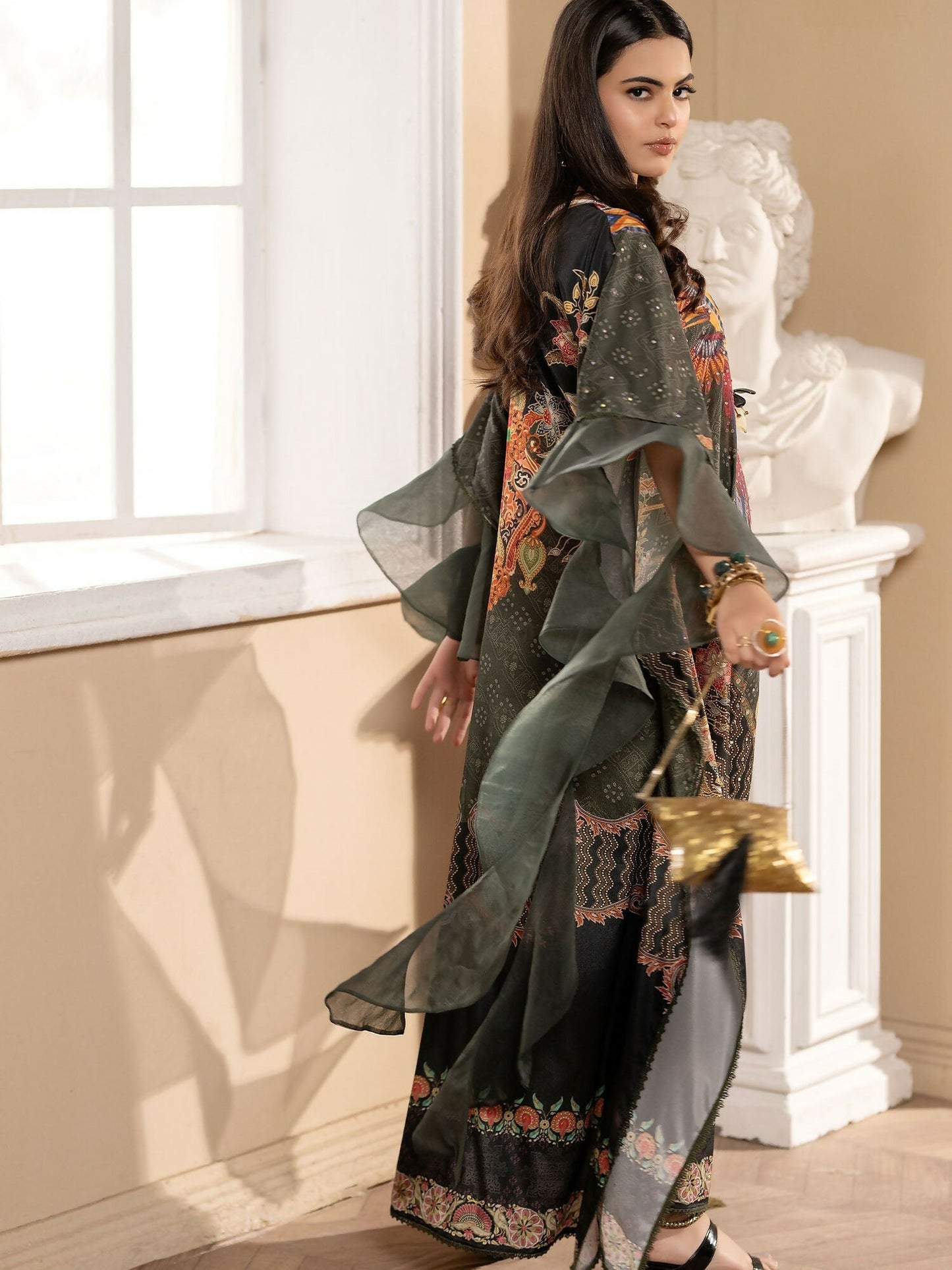 Shiza Hassan Miha Luxury Pret Pure Grip Embellished 1-Piece Kaftan-Scarlette