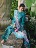 Qalamkar Qline Lawn Drop-1 Embroidered Unstitched 3-Piece Suit-RP-03 Sapphire