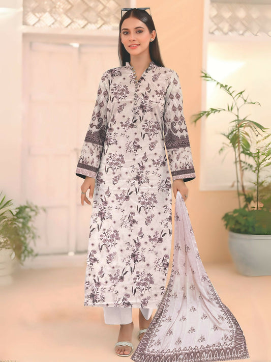 Cross Sketch Lawn Printed Unstitched 2-Piece Suit-Naaz