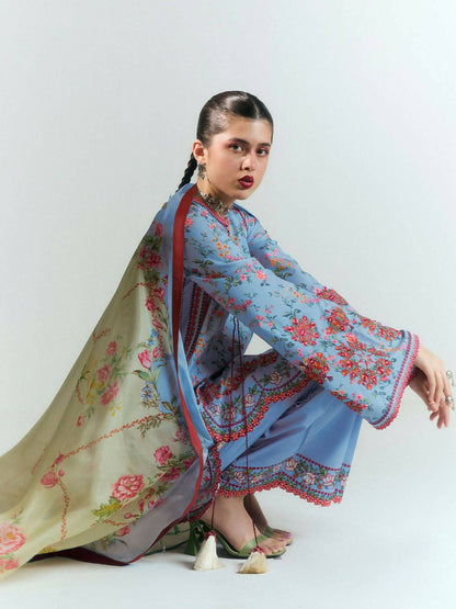 Jugnu by Hussain Rehar SS'25 Edit II Cotton Embroidered Unstitched 3-Piece Suit-NYAMI