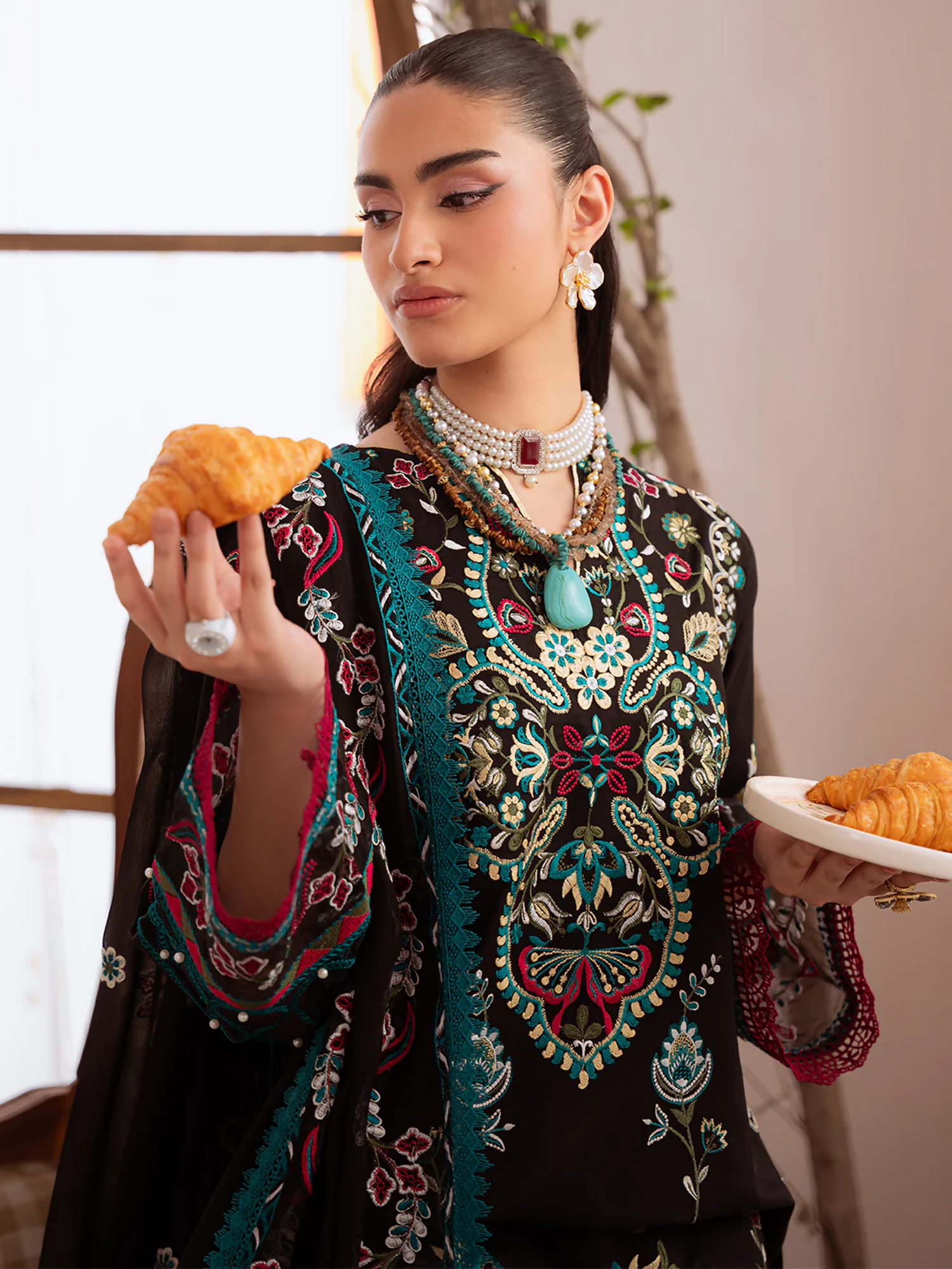 Mahnur Shanaya Lawn Embroidered Stitched 3-Piece Suit-SN-08
