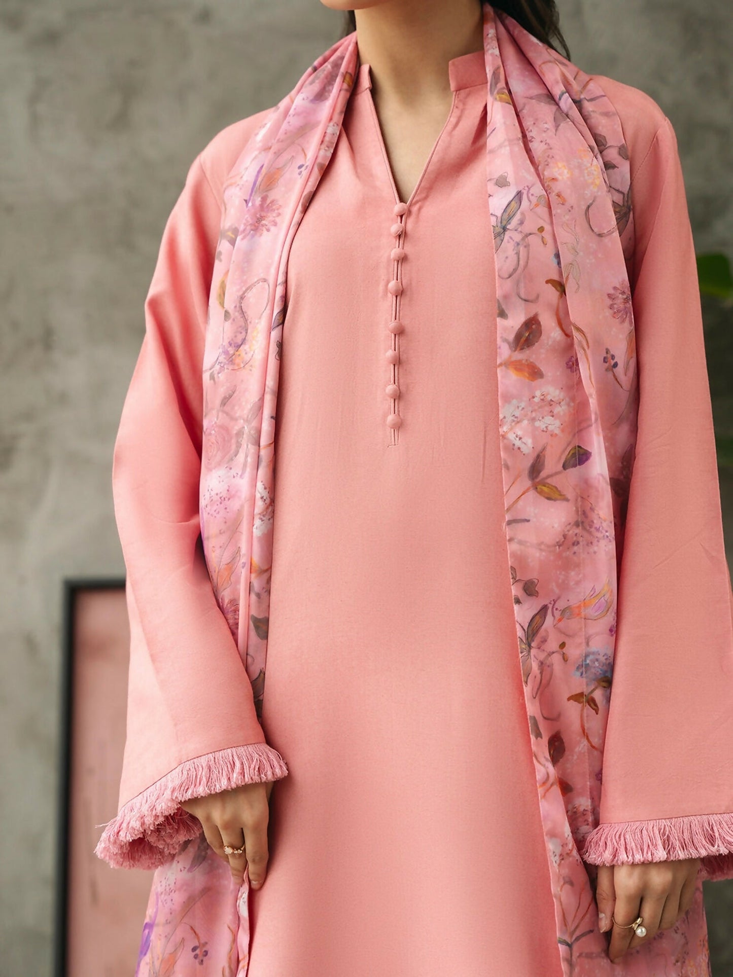 Mannat Clothing Suave Edit Raw Silk Stitched Suit-Rosette