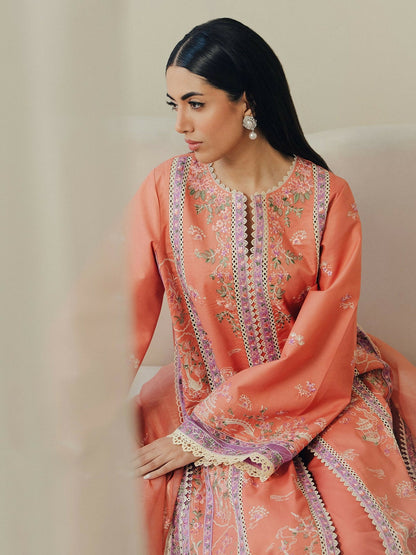Afrozeh Day Break'26 Lawn Embroidered Unstitched 3-Piece Suit-Skyhush