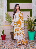 MH Cloth House Cotton Lawn Embroidered Stitched 3-Piece Suit-Hooriyah