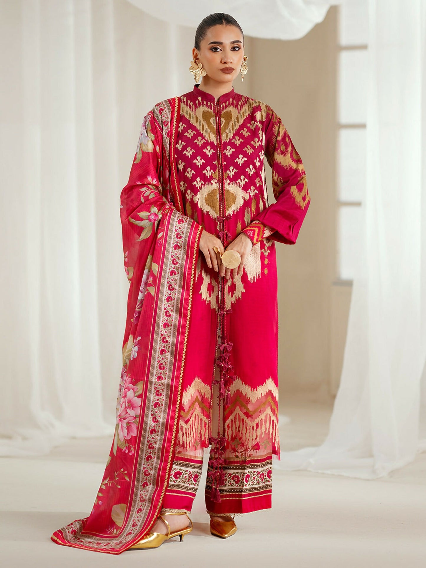 Binilyas Eres Bonita Viscose Embroidered Stitched 3-Piece Suit-1102-A