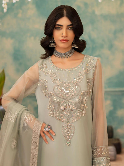 Shurooq Kanpur 1912 Organza Embellished Stitched 3-Piece Suit-Chandni Chowk