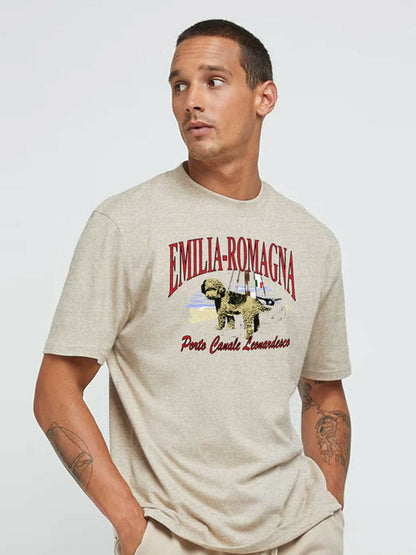 Jupiter Oversized Off Shoulder Emilia Print Tee Shirt-13543