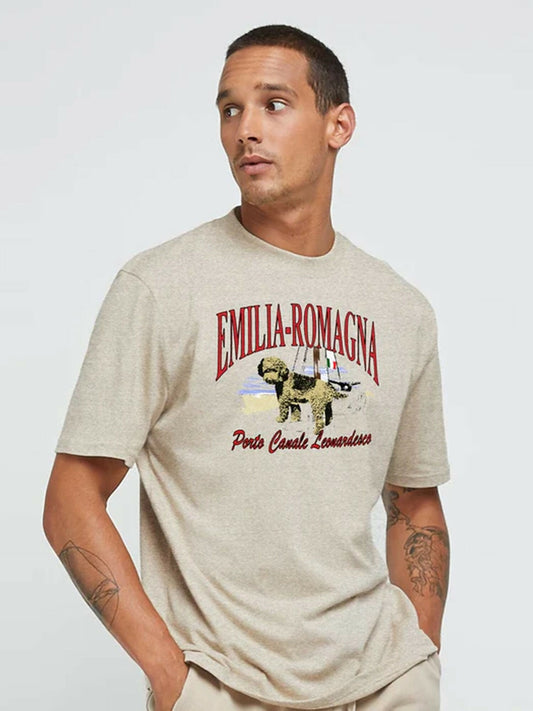 Jupiter Oversized Off Shoulder Emilia Print Tee Shirt-13543