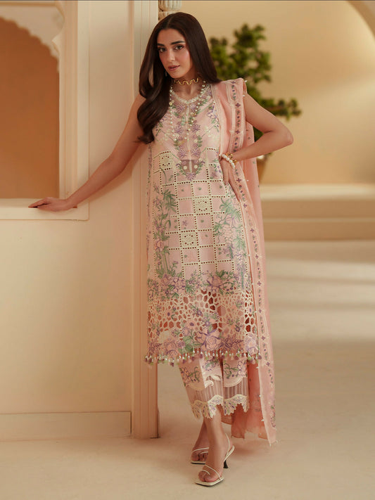 Binilyas Mashriq Luxury Lawn'26 Embroidered Unstitched 3-Piece Suit-D-111-B