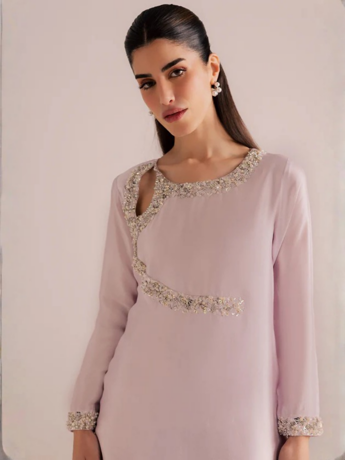 Allure By IH Silver Night Tussel Silk Embroidered Stitched 3-Piece Suit-Silver