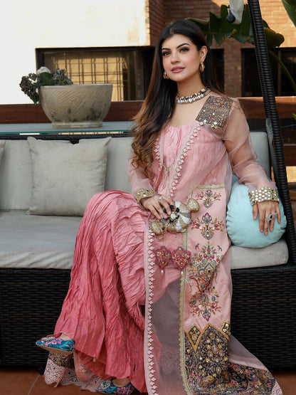 Shiza Hassan Nadia Luxury Pret Organza Embellished Jacket-Serenity Jacket