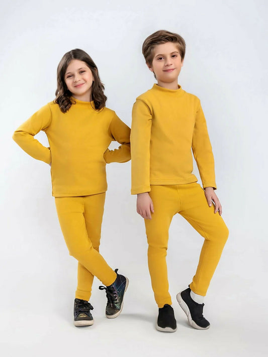 Velvour Ribbed Inner Suit-VIS06-Orange-Sweat Shirt and Swear pants for kids