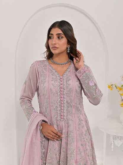 Farooq Hameed Studio Pariza Lux Festive'25 Khaadi Net Embroidered Stitched 3-Piece Suit-Sibel