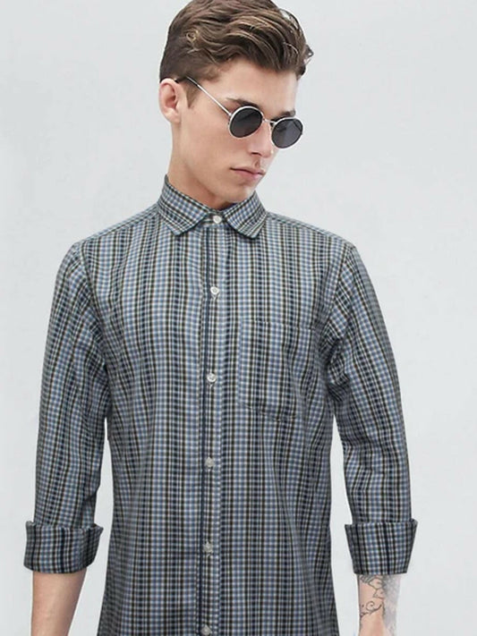 Funkys Vertical Checkered Casual Shirt-8689