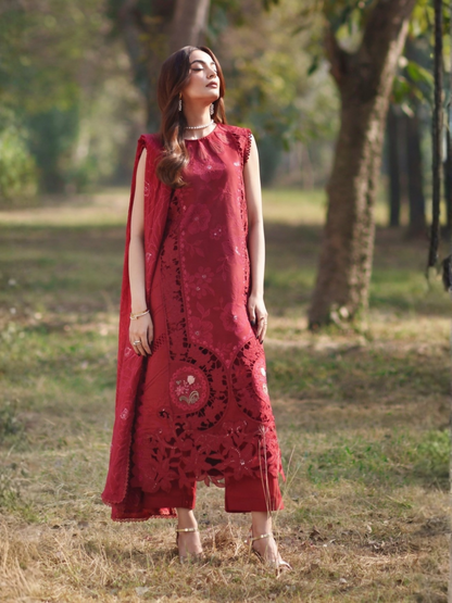 Parishay Summer Queen Lawn Embroidered Unstitched 3-Piece Suit-SQ-01