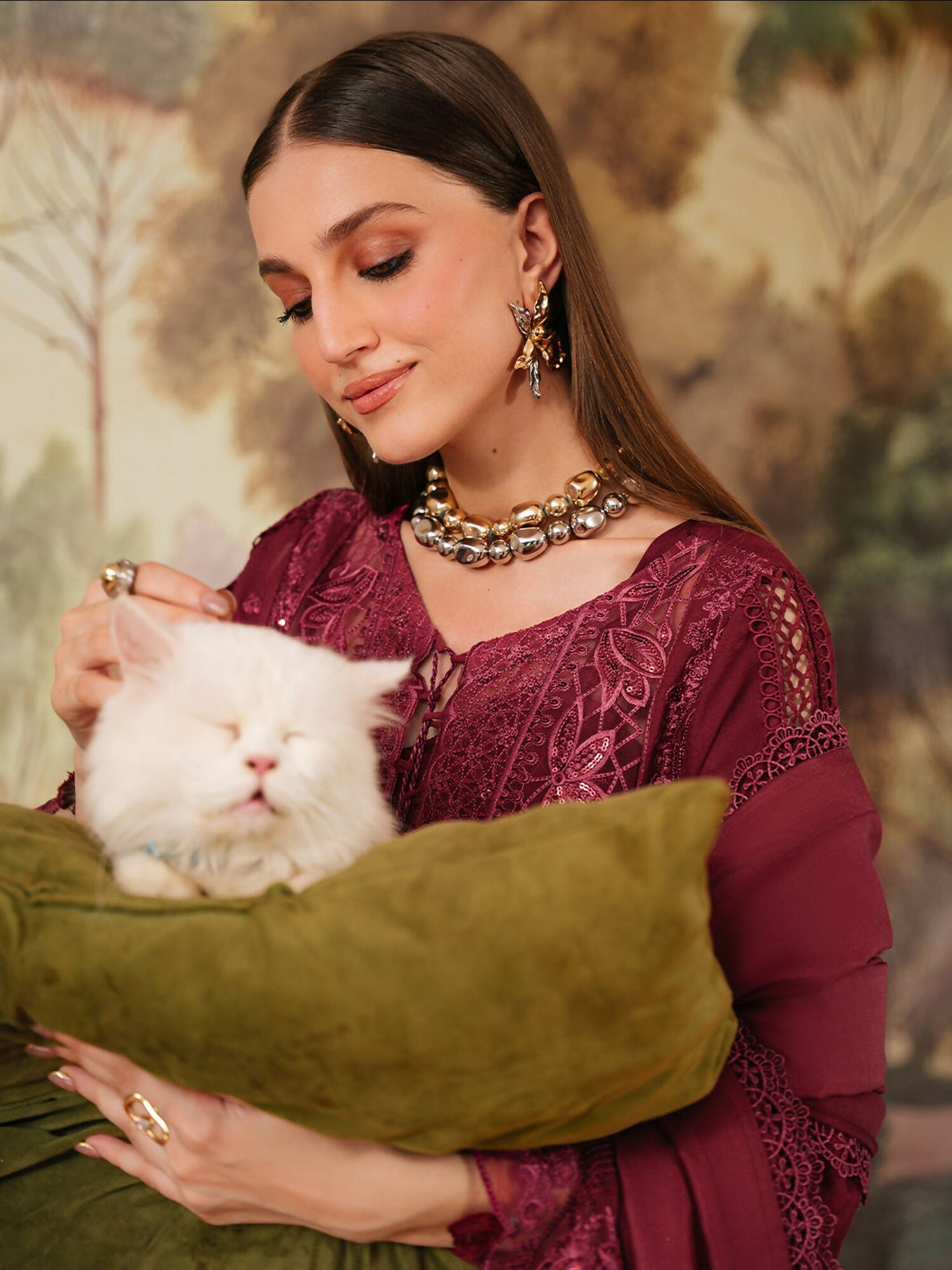 Mahnur Secret Garden Karandi Embroidered Stitched 3-Piece Suit–SG-006