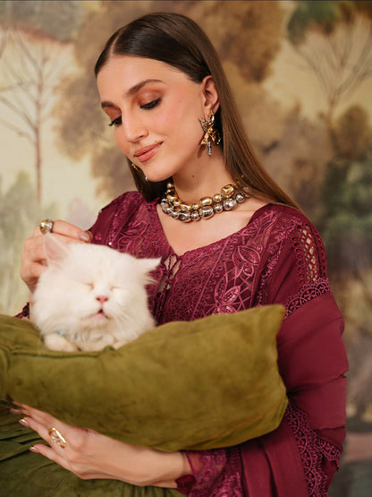 Mahnur Secret Garden Karandi Embroidered Stitched 3-Piece Suit–SG-006