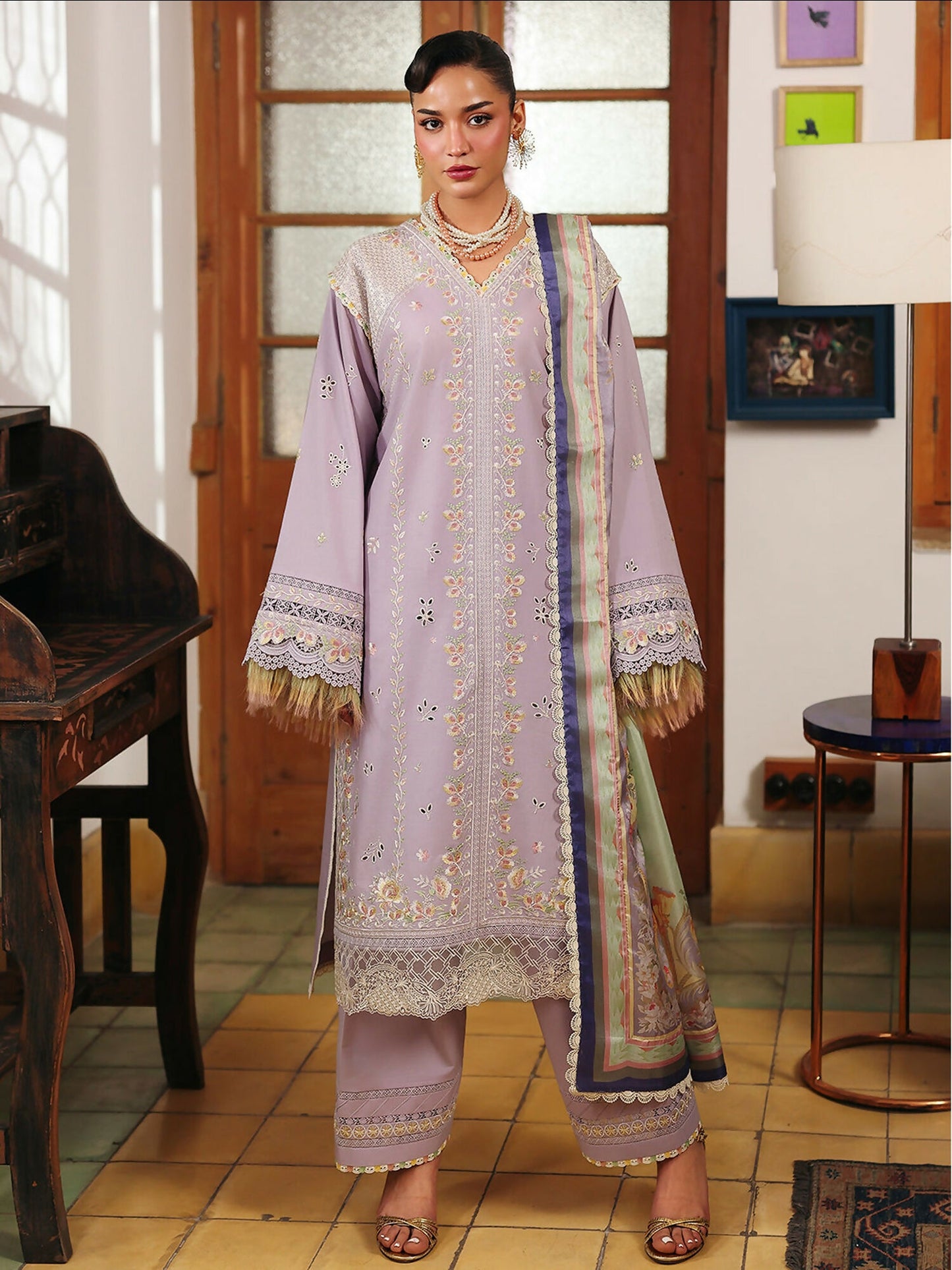 Binilyas Lumina Summer Lawn Embroidered Unstitched 3-Piece Suit-L75-A