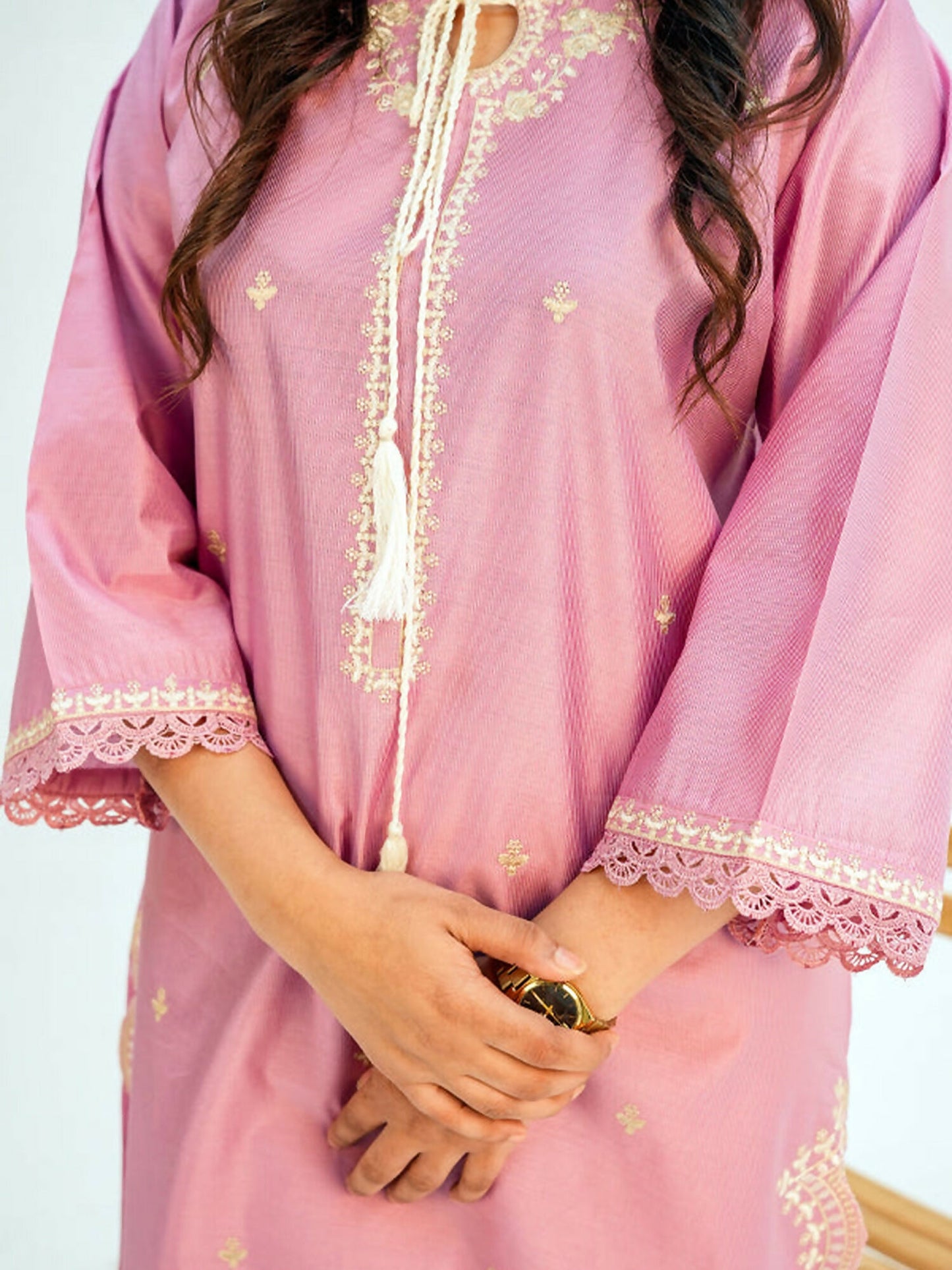 MH Cloth House Khaddi Net Embroidered Stitched 2-Piece Suit-Zavaya