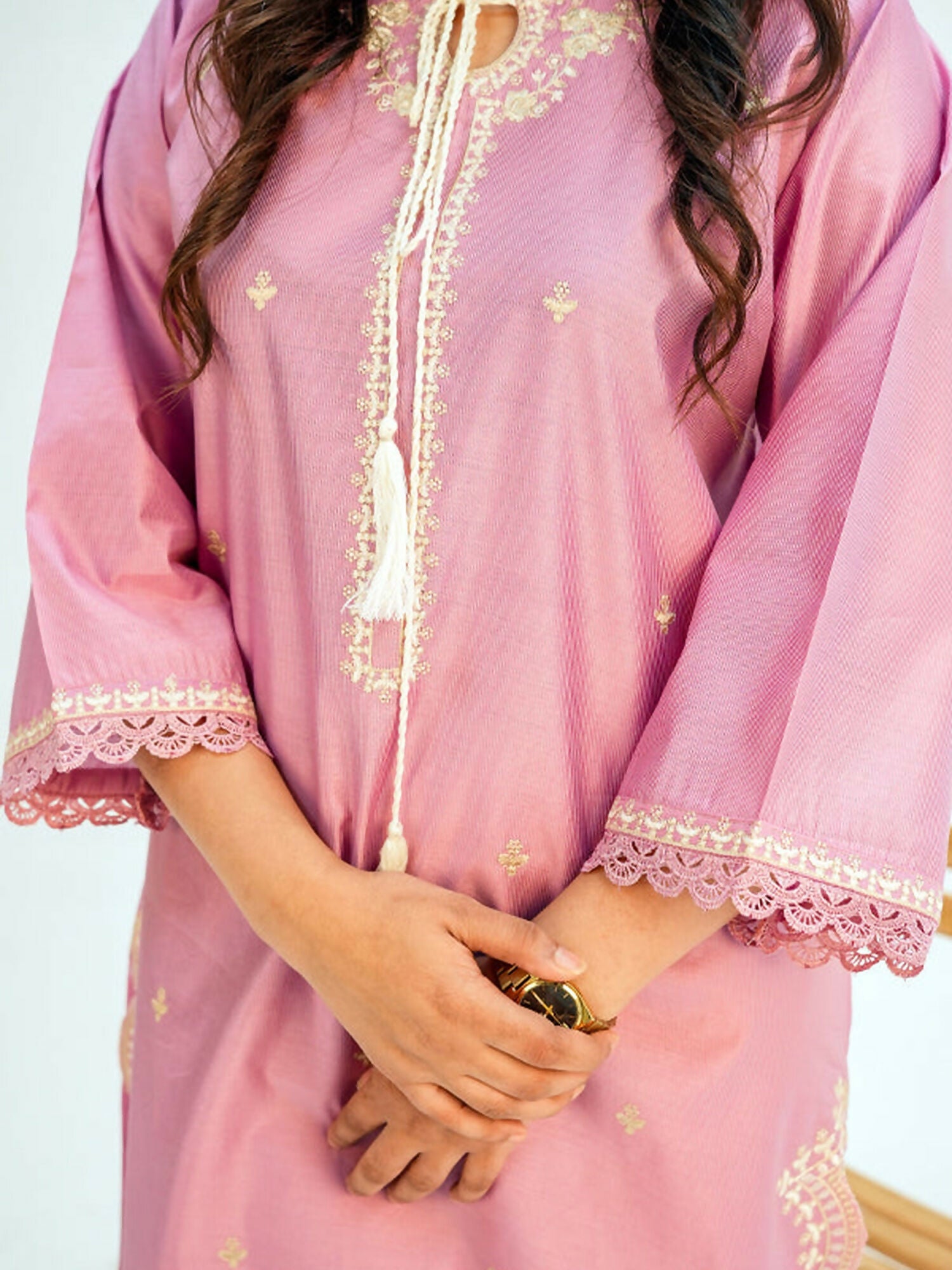 MH Cloth House Khaddi Net Embroidered Stitched 2-Piece Suit-Zavaya