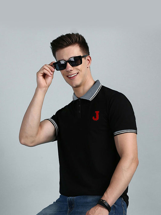 Jupiter men's honeycomb textured cotton pique polo with premium collar, cuffs, and embroidered logo.