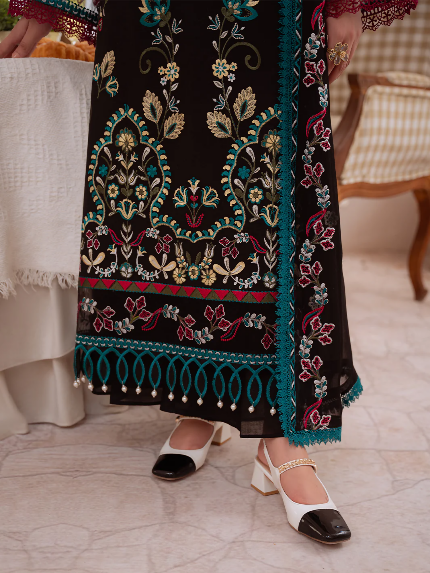 Mahnur Shanaya Lawn Embroidered Stitched 3-Piece Suit-SN-08