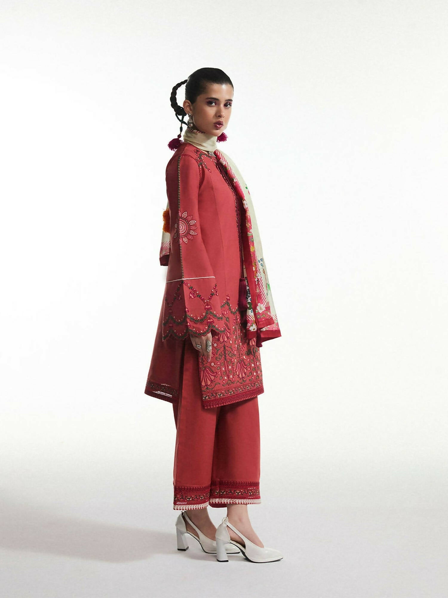 Jugnu by Hussain Rehar SS'25 Eid Pret Edit II Cotton Embroidered 2-Piece Suit-Diya