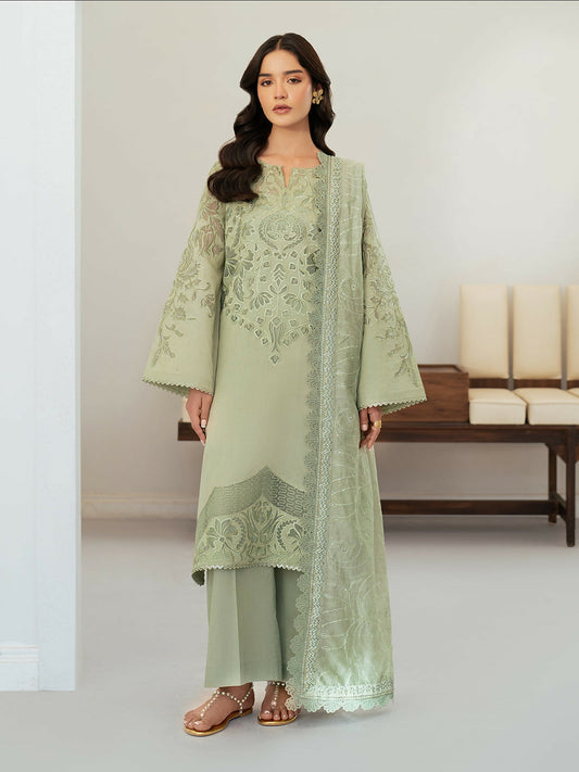 Mahnur Sera Pret'26 Lawn Embroidered Unstitched 3-Piece Suit-SP-08