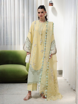 Qalamkar Chikankari Eid Edit'26 Lawn Embroidered Unstitched 3 Piece Suit CM 02 Ayla