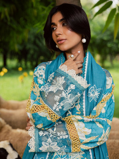 Mahnur Gardenia Khaddar Embroidered Stitched 3-Piece Suit-GR-11