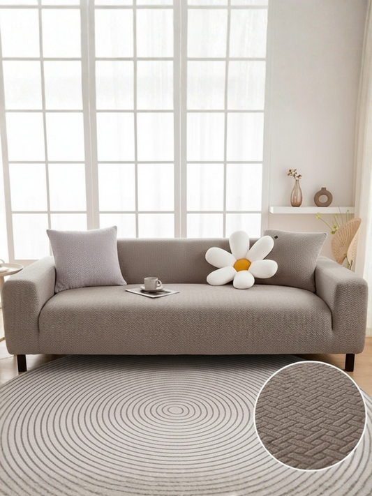 Elegant Bedding Stripe Jacquard Fitted Sofa Cover