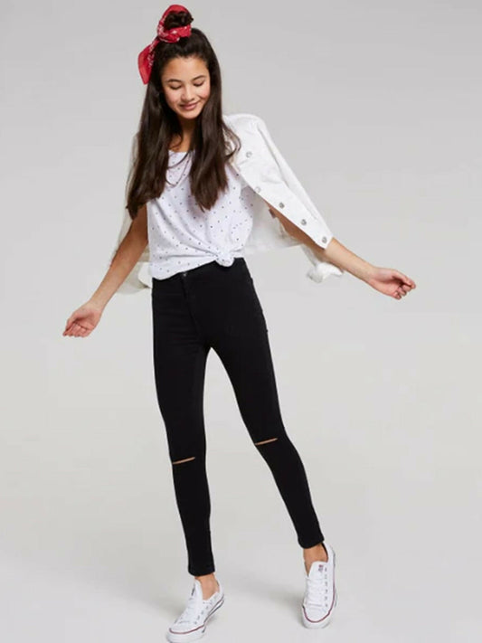 Funky's Plain Ripped Skinny Flex Jeans-9120