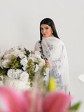 Stylish Collection Saya Pret Cotton Embroidered 3-Piece Suit-White Charm