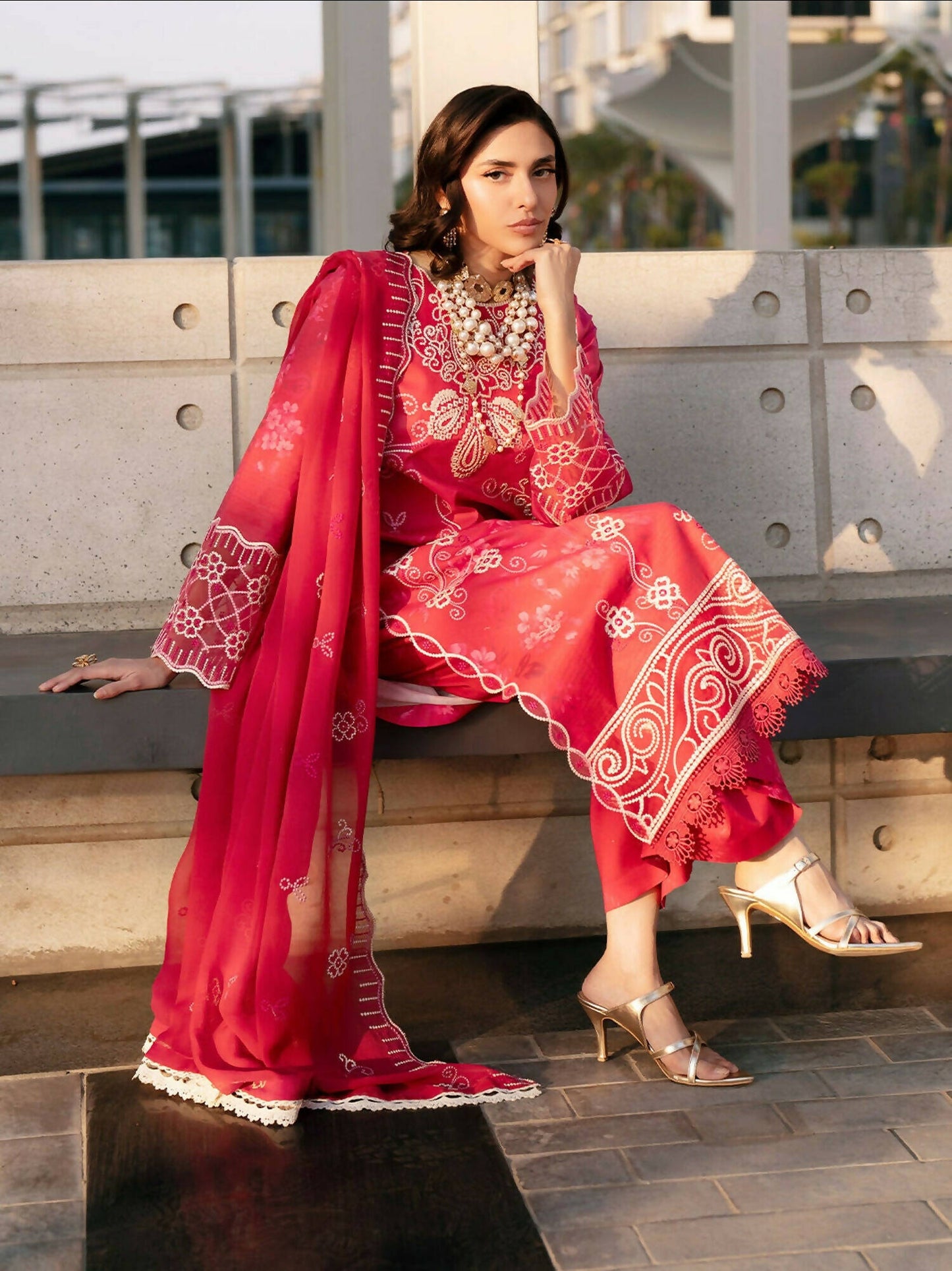 Mahnur Broadway Luxury Lawn'26 Embroidered Stitched 3-Piece Suit-BW-013