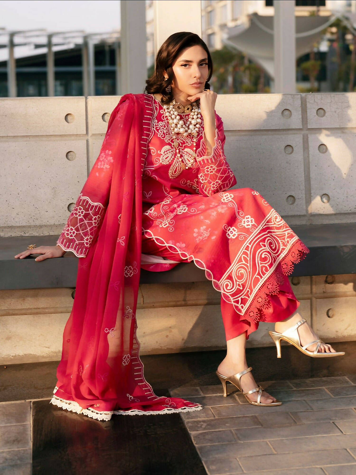 Mahnur Broadway Luxury Lawn'26 Embroidered Stitched 3-Piece Suit-BW-013