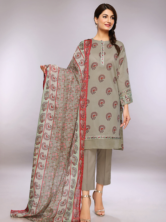 Nishat Lawn Embroidered Unstitched 3-Piece Suit-42201804-R