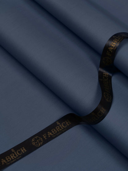 Lead-colored unstitched men’s kameez shalwar in 100% Pima cotton from Fabrich’s SS'25 collection, offering breathable summer comfort with refined detailing.