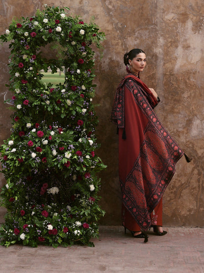Jugnu By Hussain Rehar Khaddar'25 Embroidered Unstitched 3-Piece Suit-Parsa