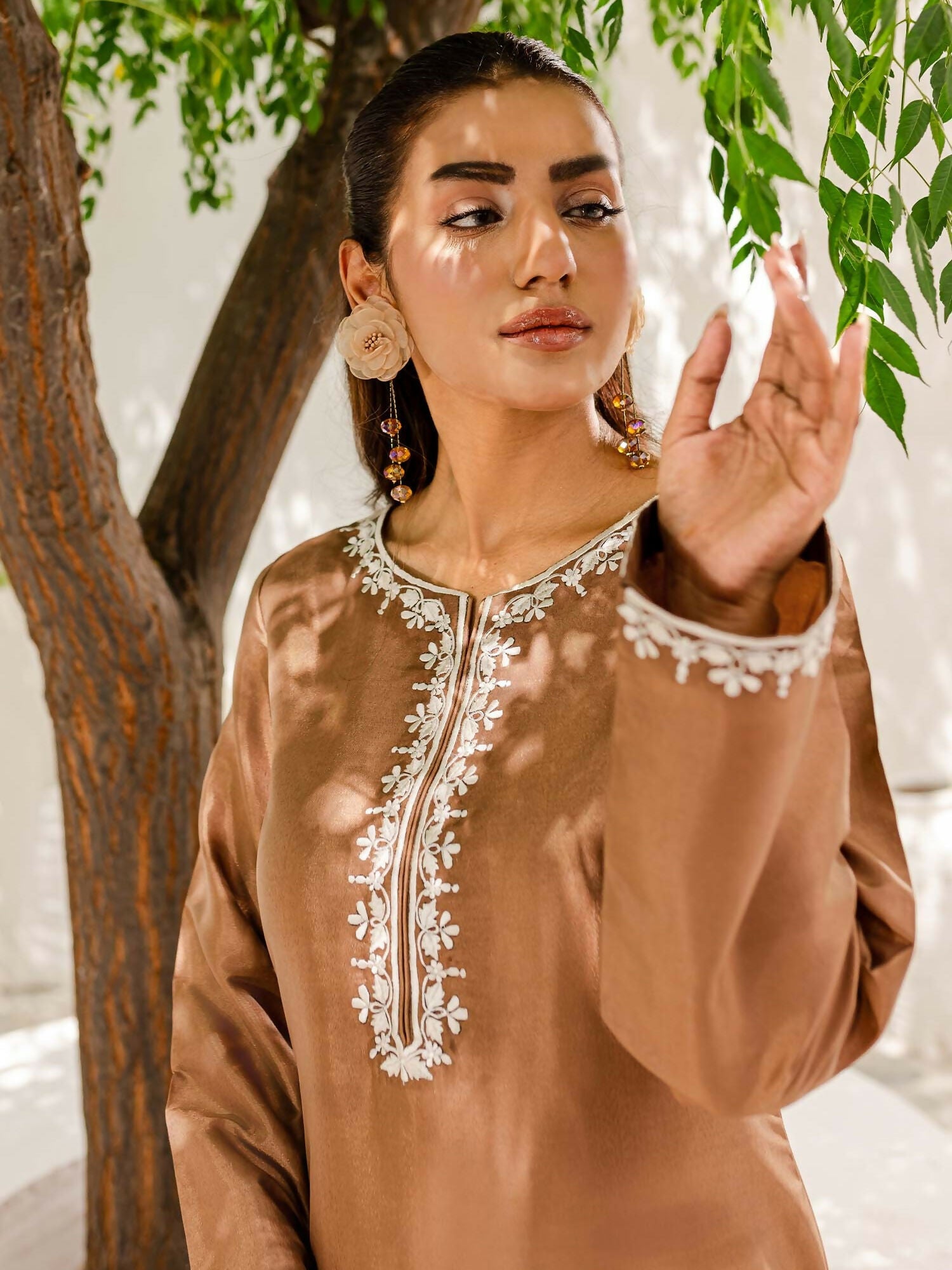 Allure By IH Cotton Embroidered Stitched 3-Piece Suit-Hazel