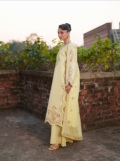 Mahnur Fiona Lawn'26 Embroidered Unstitched 3-Piece Suit-F-05