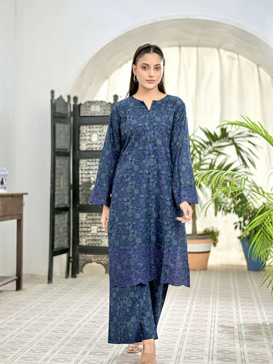 MAK Fashion Lawn Embroidered Co-Ord Set-Claret