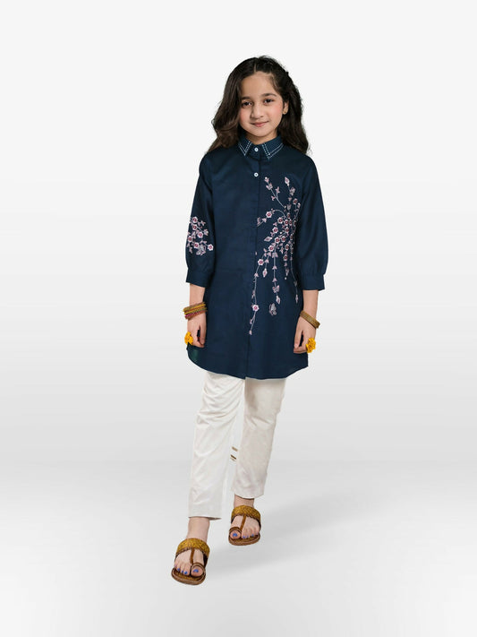 Designer stitched cotton tunic for girls aged 2 to 13, featuring full sleeves, customized fit, and breathable fabric for all-season comfort—perfect for everyday or special occasions.