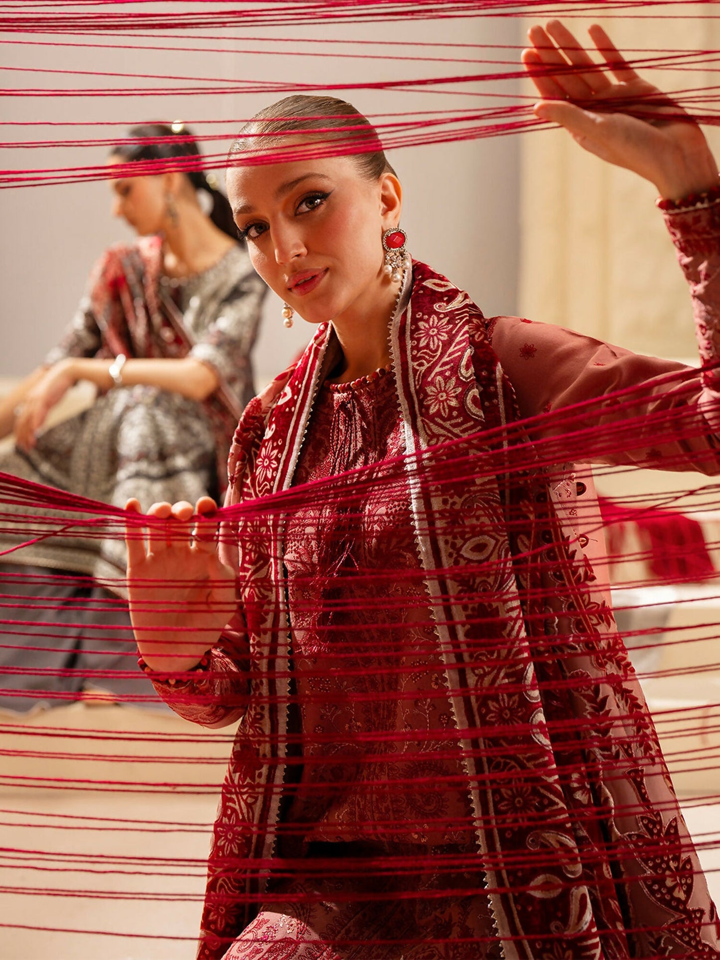 Binilyas Saqqara Kotrai Embroidered Stitched 3-Piece Suit-161-B